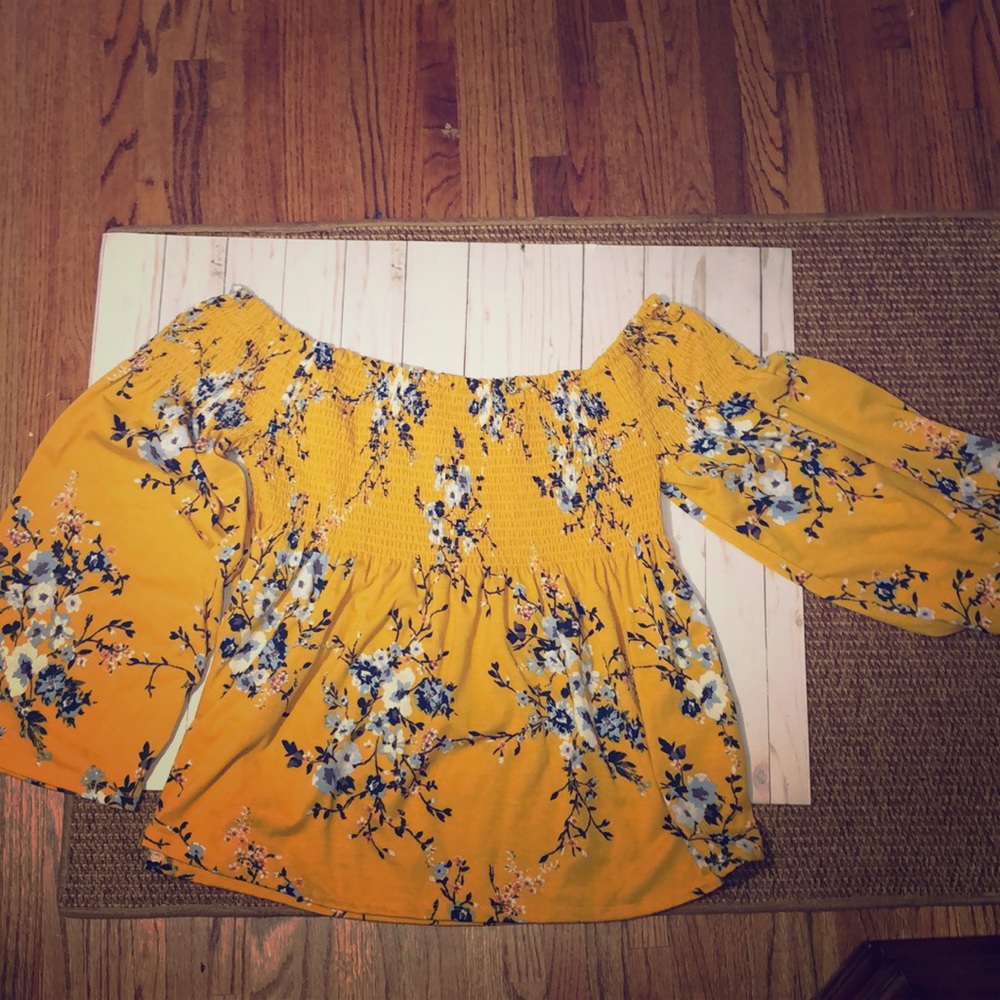 Xhilaration off the shoulder top floral print xxl